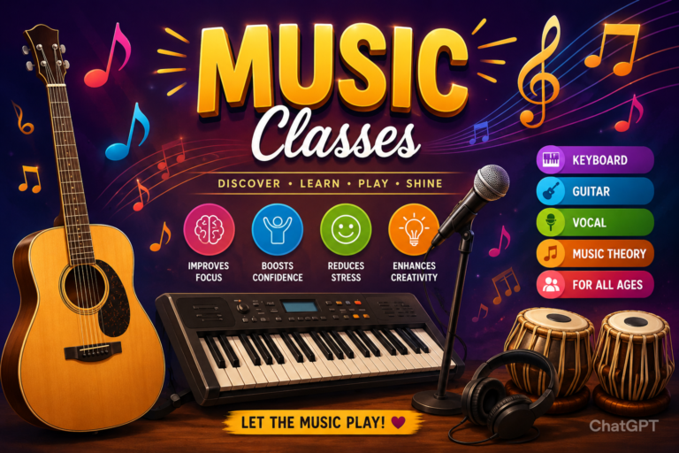 Music like Piano,Guitar,violin &carnatic Music also